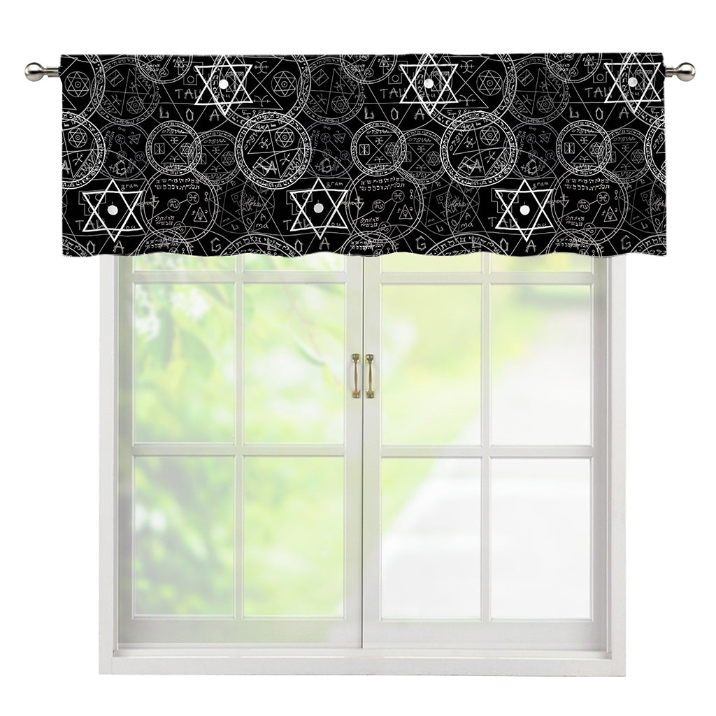 Black And White Mystic Witch Print Window Valance