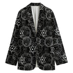 Black And White Mystic Witch Print Women's Blazer