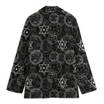 Black And White Mystic Witch Print Women's Blazer
