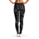 Black And White Mystic Witch Print Women's Leggings