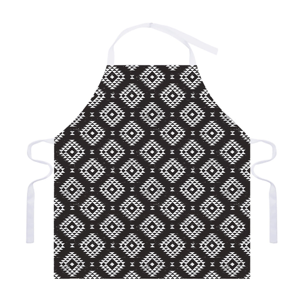 Black And White Navajo Pattern Print Adjustable Apron