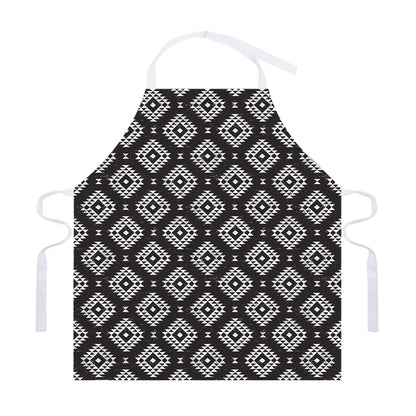 Black And White Navajo Pattern Print Adjustable Apron
