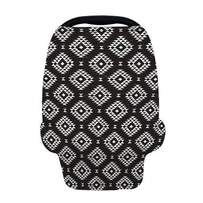 Black And White Navajo Pattern Print Baby Seat Cover