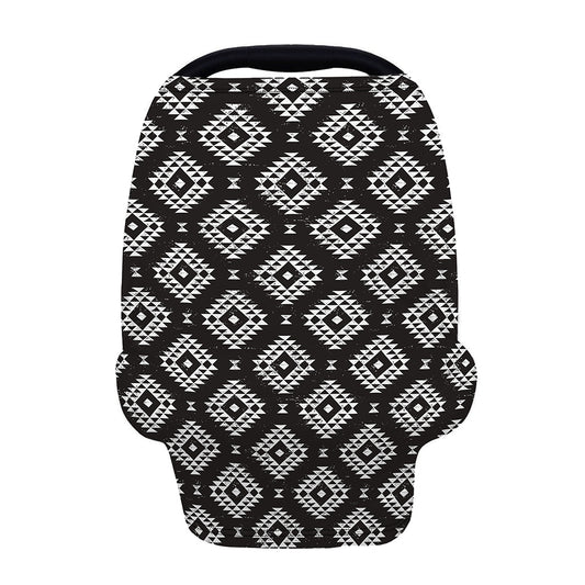 Black And White Navajo Pattern Print Baby Seat Cover