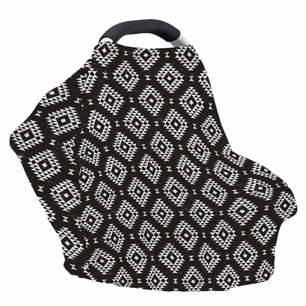 Black And White Navajo Pattern Print Baby Seat Cover