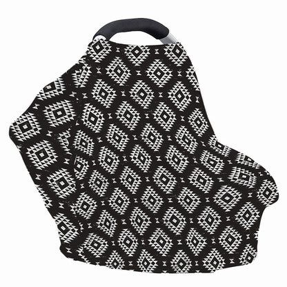 Black And White Navajo Pattern Print Baby Seat Cover
