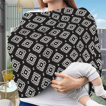 Black And White Navajo Pattern Print Baby Seat Cover