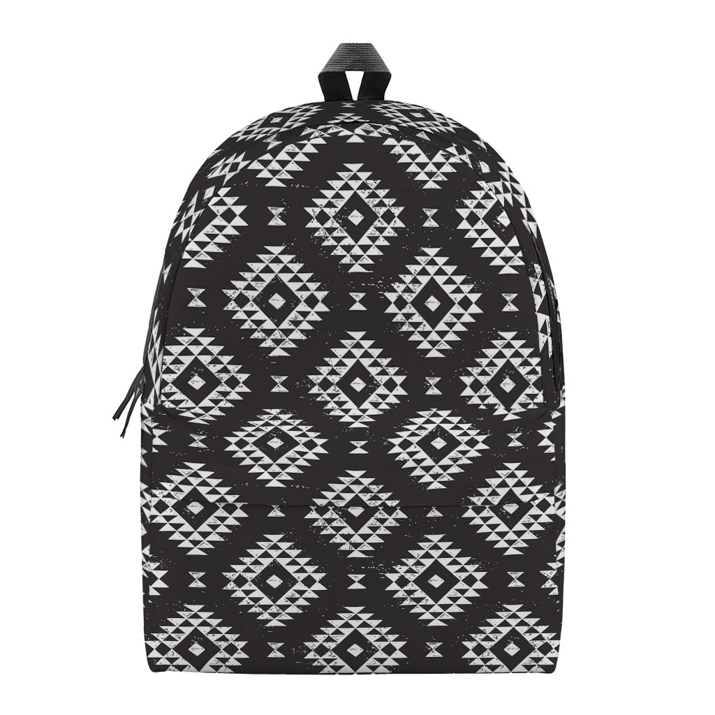 Black And White Navajo Pattern Print Backpack