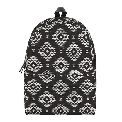 Black And White Navajo Pattern Print Backpack