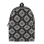Black And White Navajo Pattern Print Backpack