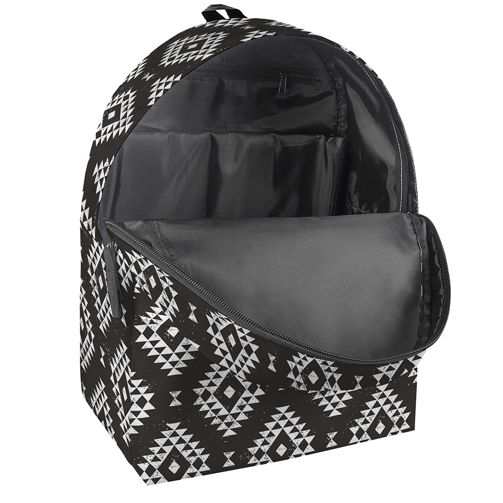 Black And White Navajo Pattern Print Backpack