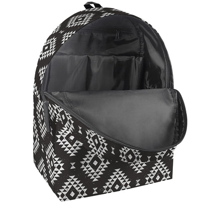 Black And White Navajo Pattern Print Backpack