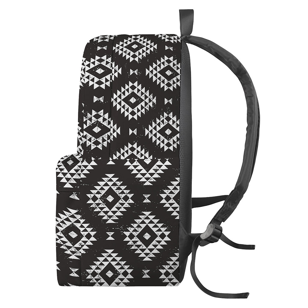 Black And White Navajo Pattern Print Backpack