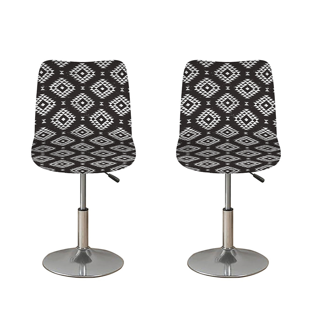 Black And White Navajo Pattern Print Bar Stool Covers