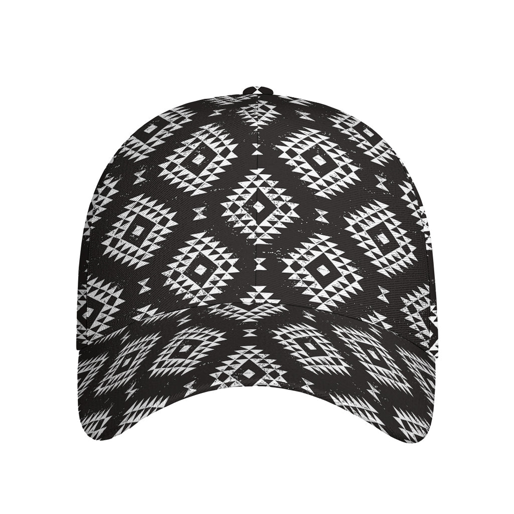 Black And White Navajo Pattern Print Baseball Cap