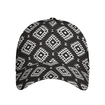 Black And White Navajo Pattern Print Baseball Cap