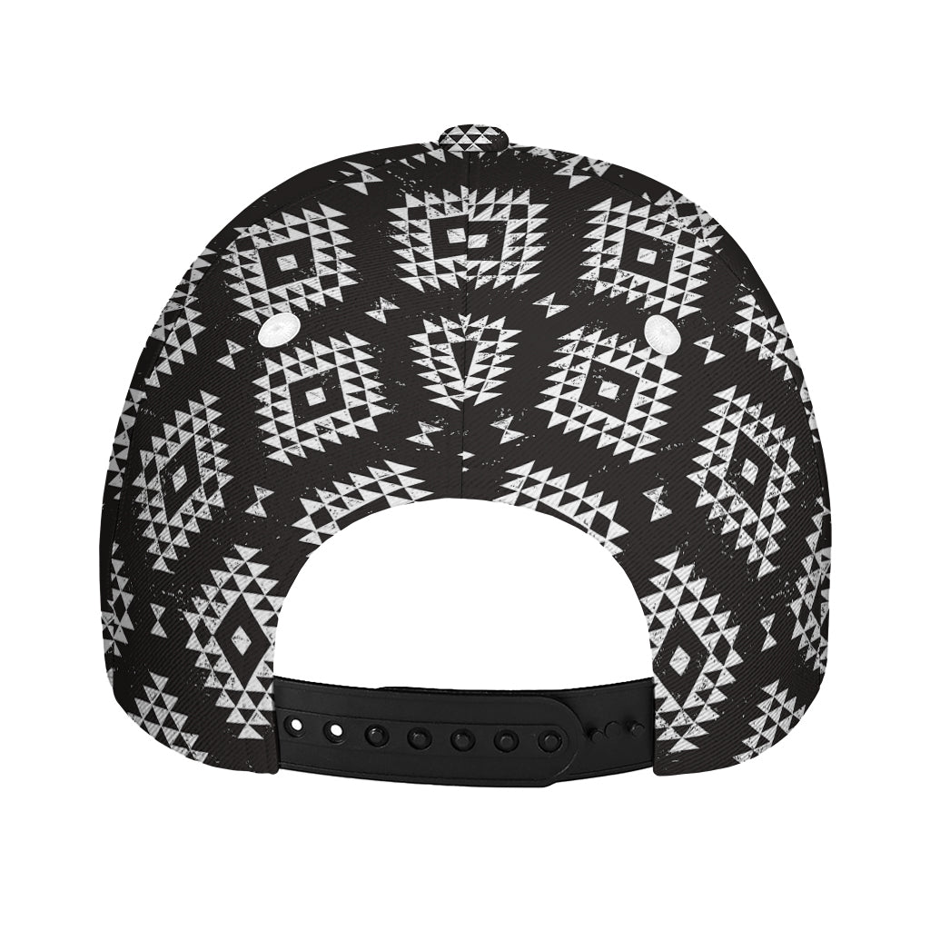 Black And White Navajo Pattern Print Baseball Cap