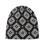 Black And White Navajo Pattern Print Beanie