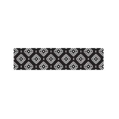 Black And White Navajo Pattern Print Bed Runner