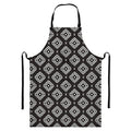 Black And White Navajo Pattern Print Bib Apron With Pocket