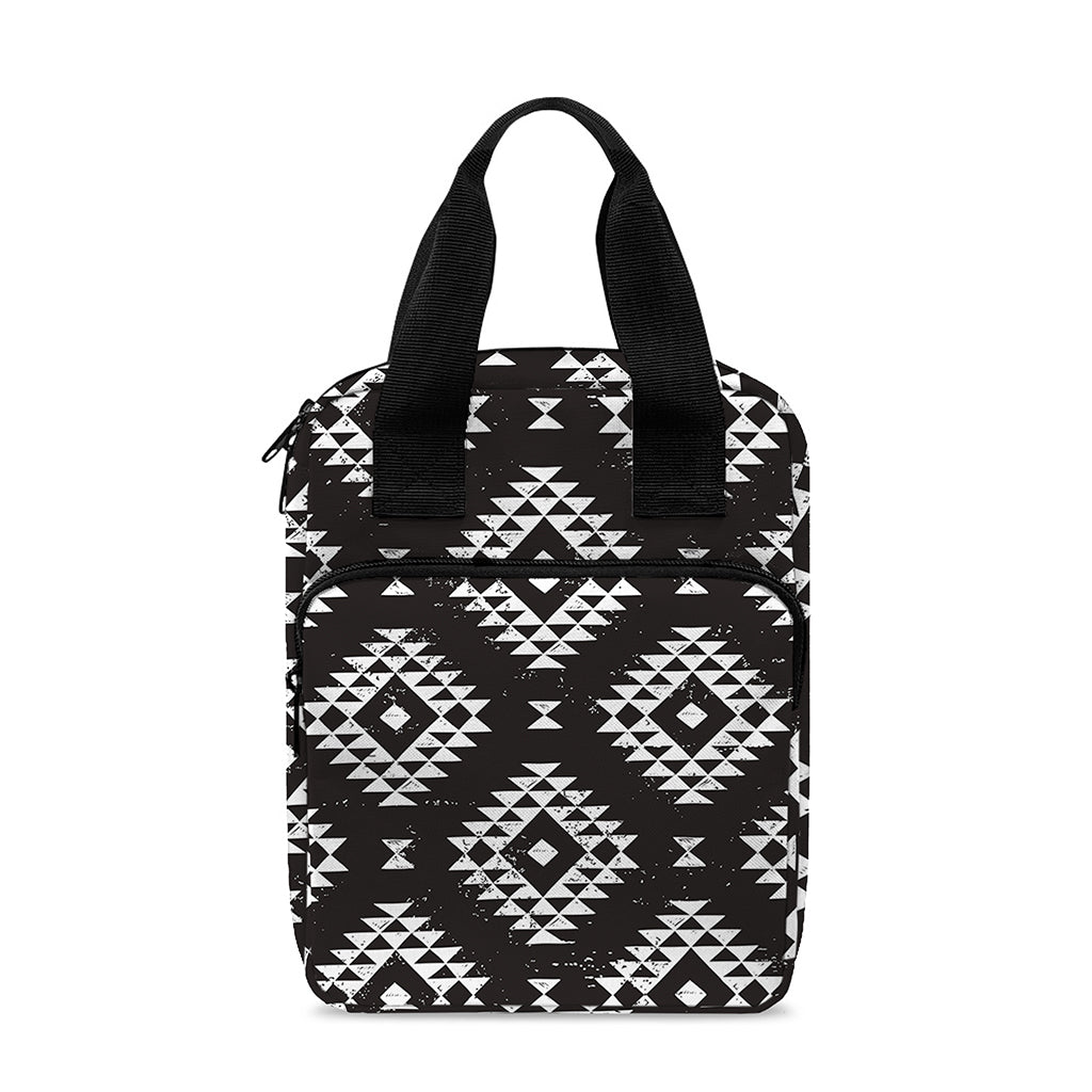 Black And White Navajo Pattern Print Bible Tote Bag