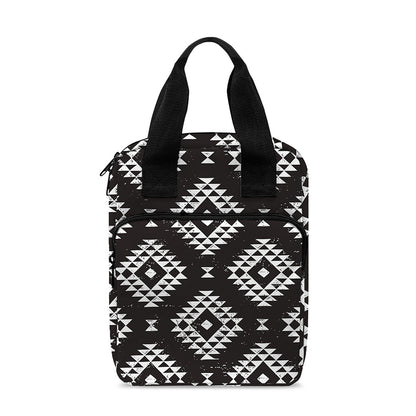 Black And White Navajo Pattern Print Bible Tote Bag