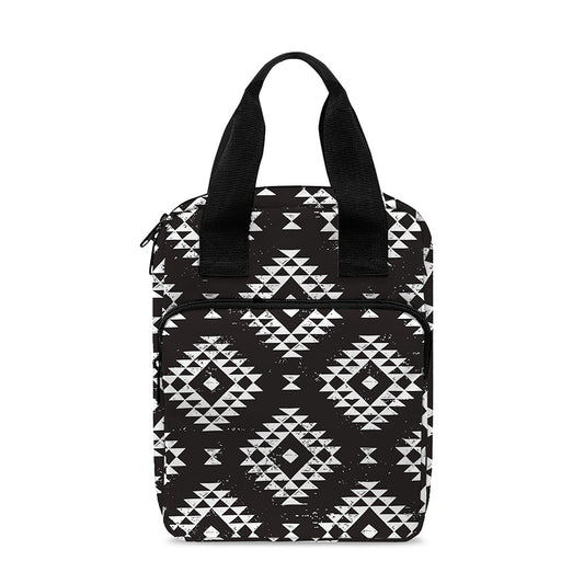 Black And White Navajo Pattern Print Bible Tote Bag