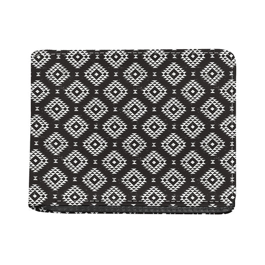 Black And White Navajo Pattern Print Bifold Wallet