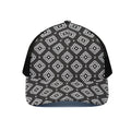 Black And White Navajo Pattern Print Black Mesh Trucker Hat