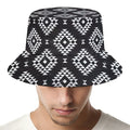 Black And White Navajo Pattern Print Bucket Hat