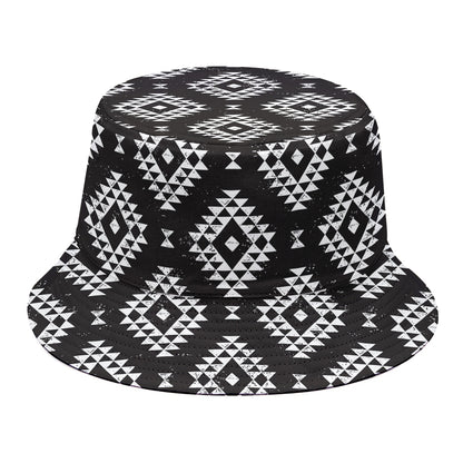 Black And White Navajo Pattern Print Bucket Hat