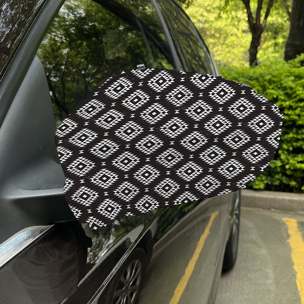 Black And White Navajo Pattern Print Car Side Mirror Covers