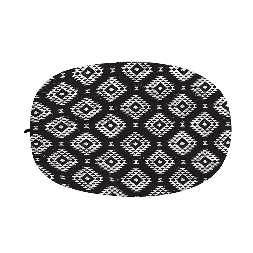 Black And White Navajo Pattern Print Car Side Mirror Covers