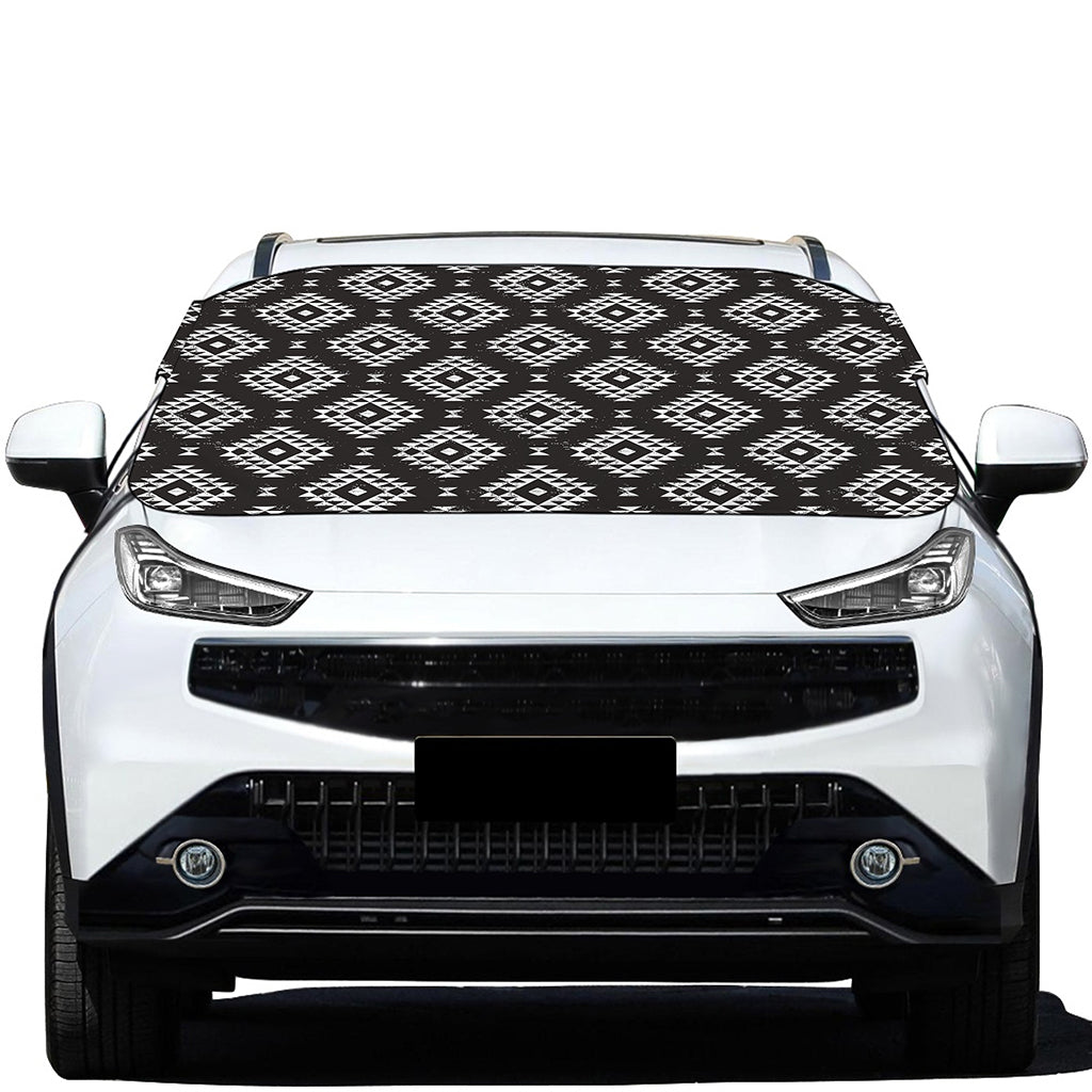 Black And White Navajo Pattern Print Car Windshield Snow Cover