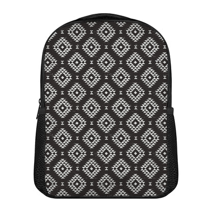 Black And White Navajo Pattern Print Casual Backpack