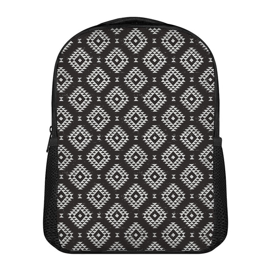 Black And White Navajo Pattern Print Casual Backpack