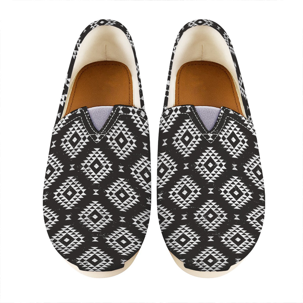 Black And White Navajo Pattern Print Casual Shoes