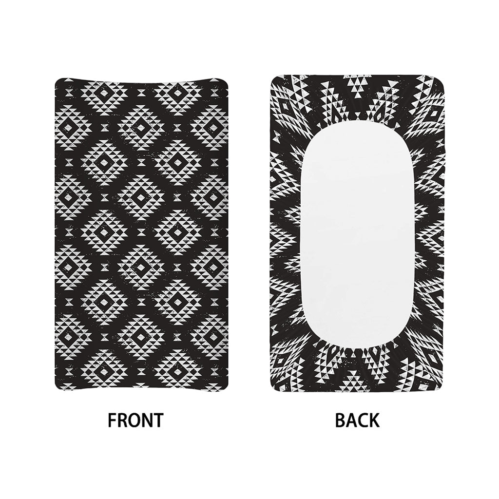 Black And White Navajo Pattern Print Changing Pad Cover