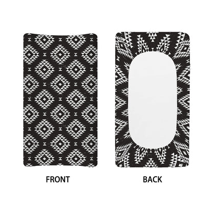 Black And White Navajo Pattern Print Changing Pad Cover
