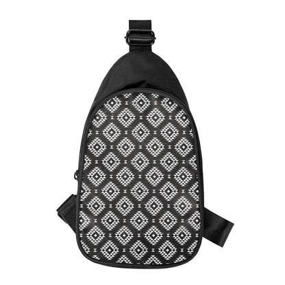 Black And White Navajo Pattern Print Chest Bag