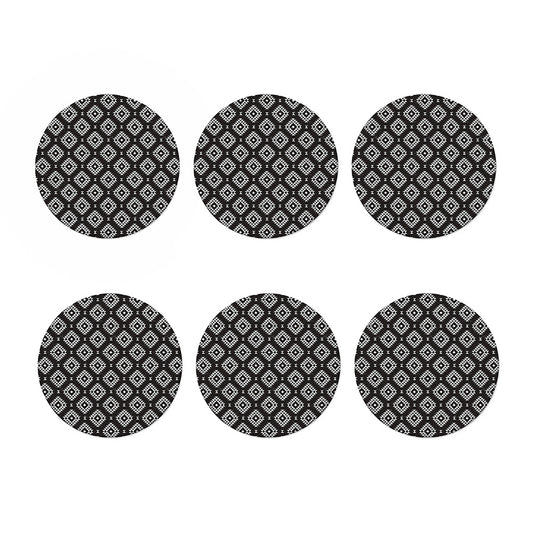 Black And White Navajo Pattern Print Coaster Set