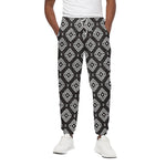 Black And White Navajo Pattern Print Cotton Pants