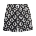 Black And White Navajo Pattern Print Cotton Shorts