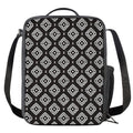 Black And White Navajo Pattern Print Crossbody Lunch Bag