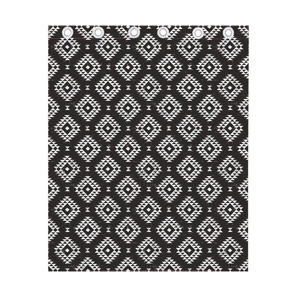Black And White Navajo Pattern Print Curtain