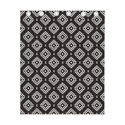 Black And White Navajo Pattern Print Curtain