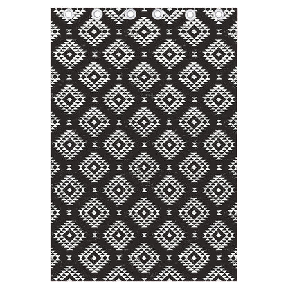 Black And White Navajo Pattern Print Curtain