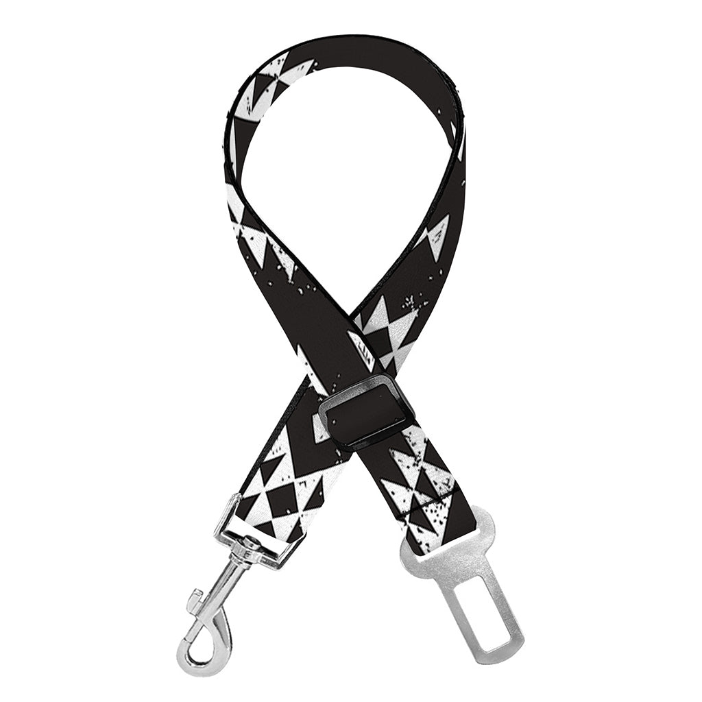 Black And White Navajo Pattern Print Dog Seat Belt