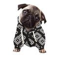 Black And White Navajo Pattern Print Dog Zip Up Hoodie