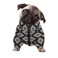 Black And White Navajo Pattern Print Dog Zip Up Jacket